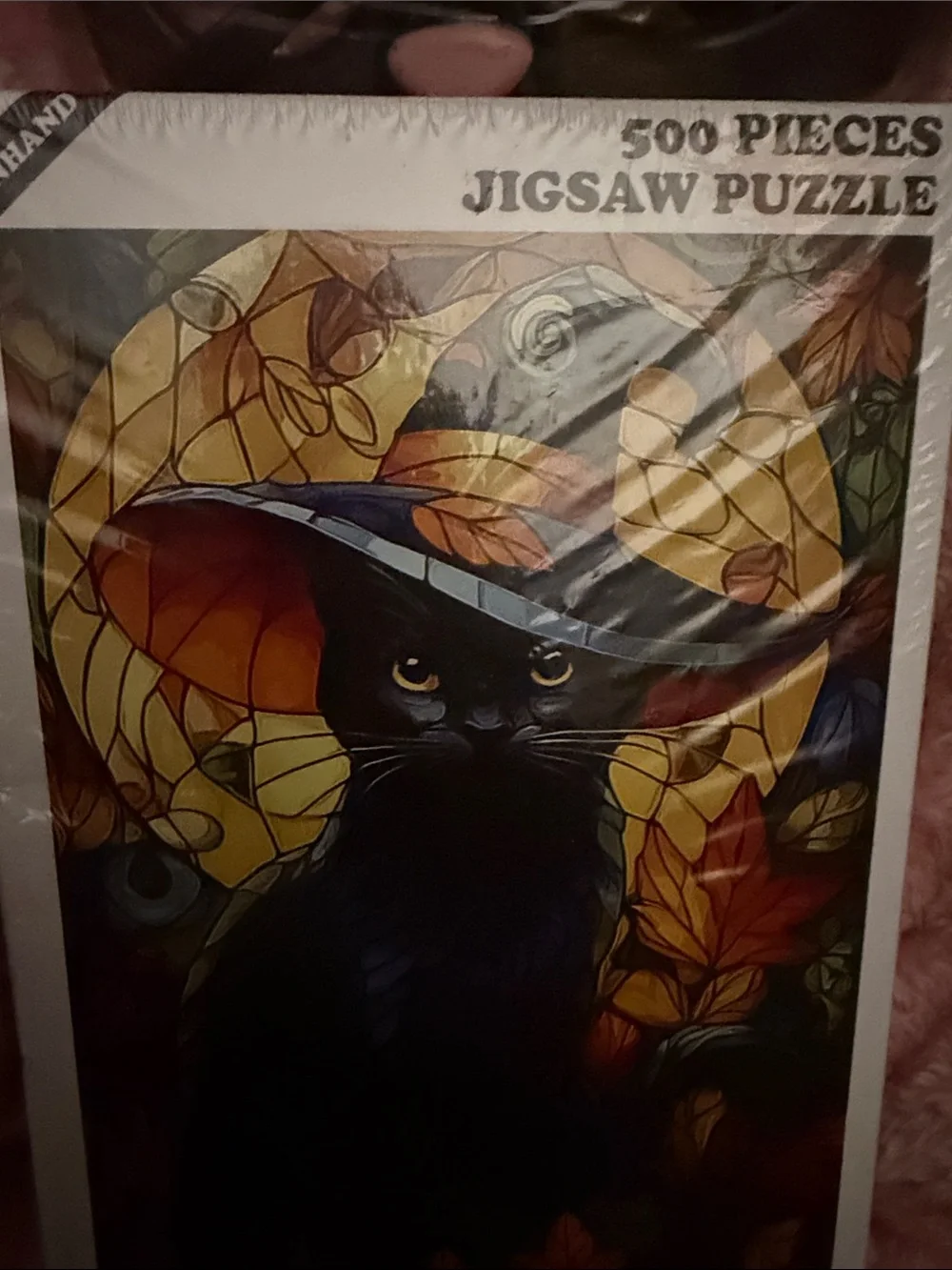 Light up cat glasses and artinand hand can puzzle